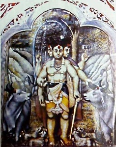 श्रीपंतमहाराजांच्या पूजेतील श्रीदतांत्रेयांचाफोटो 